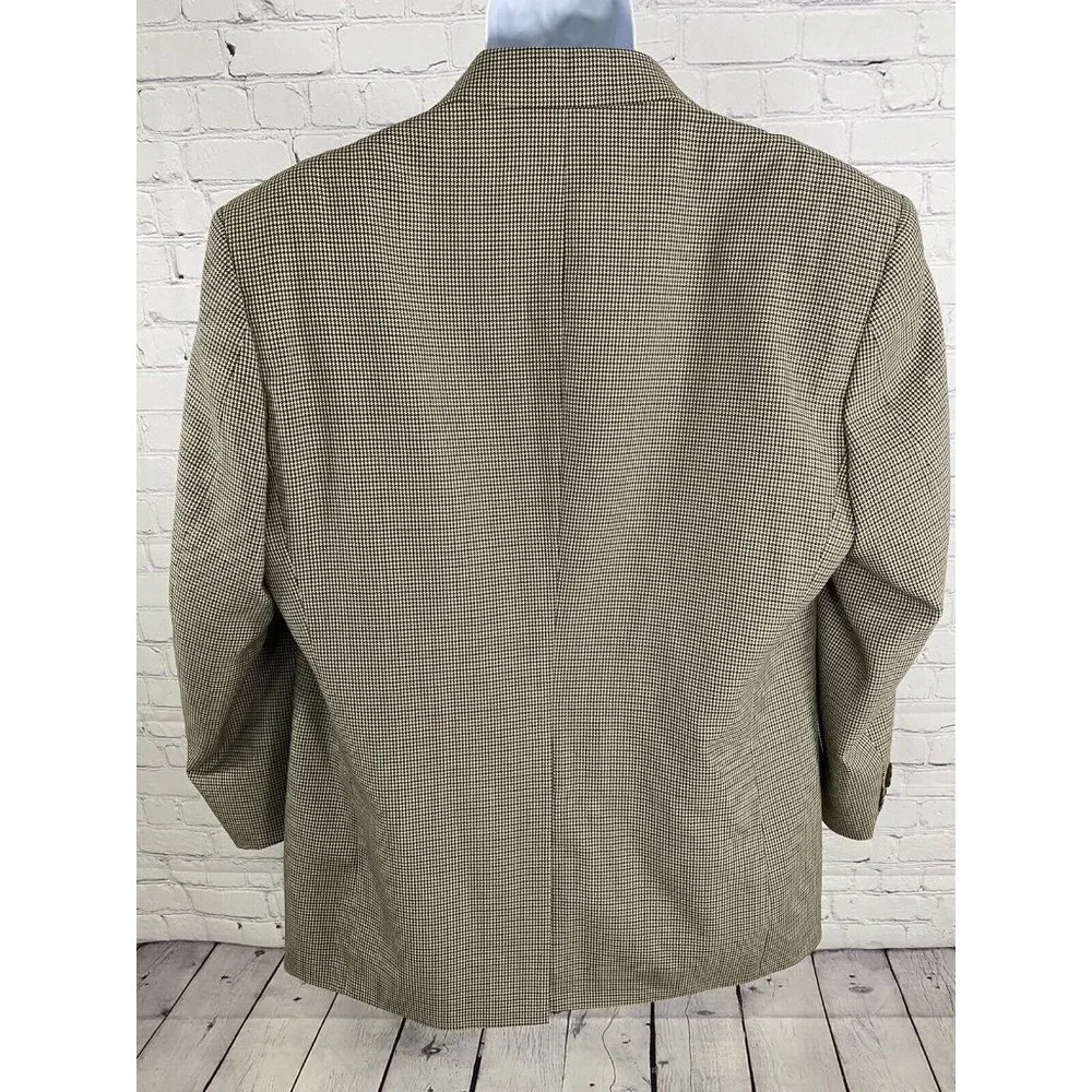 Kilburne and Finch Multicolor Houndstooth Wool Blend 2 Button Blazer Jacket 42R